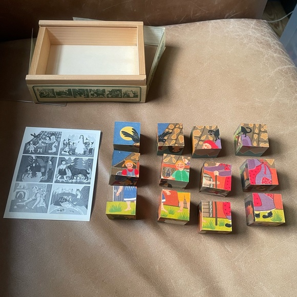 Vintage Klötzli puzzle Switzerland Hansel Gretel Atelier Fischer cube 6 in 1 - Picture 4 of 10